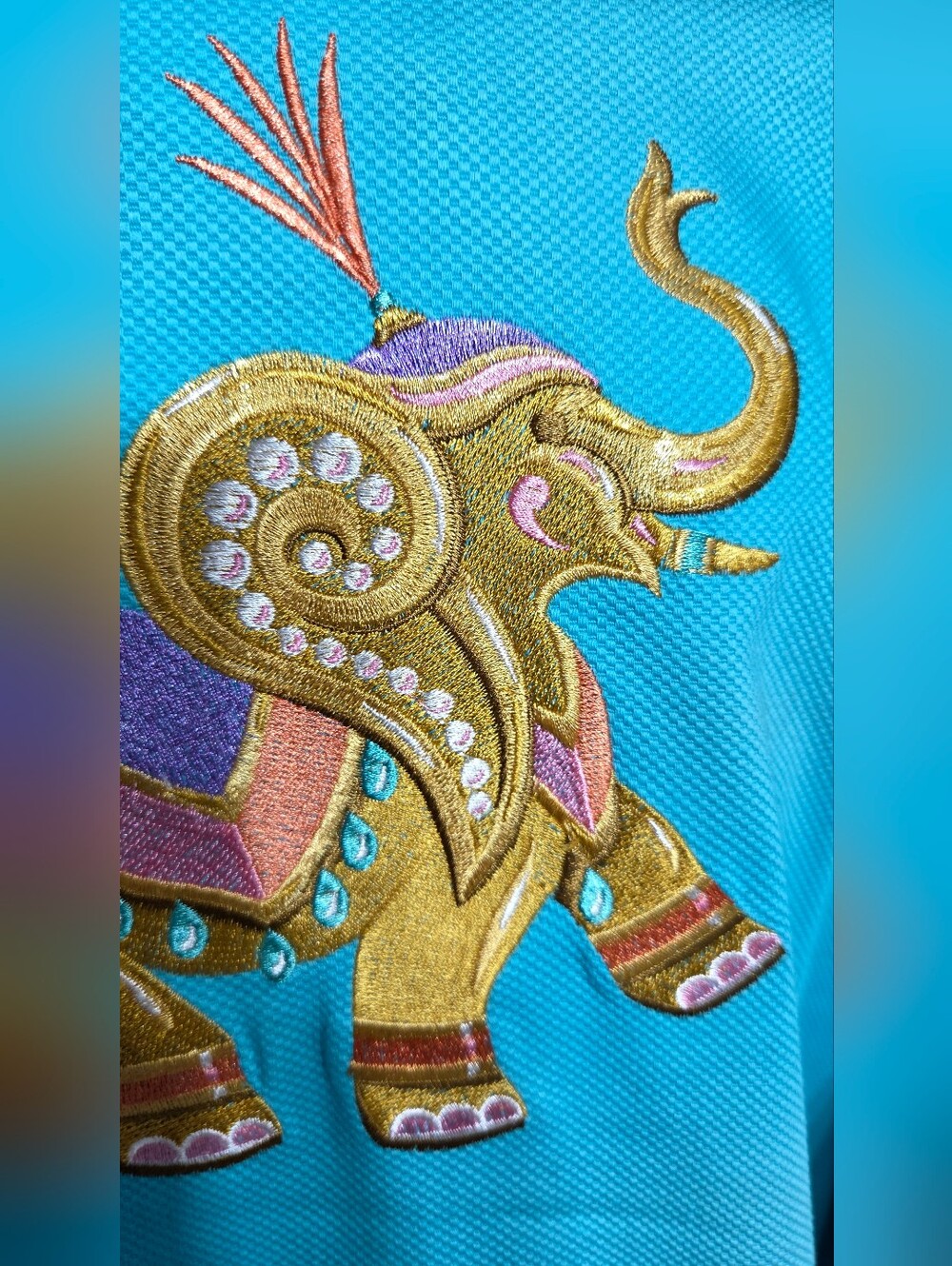 Vintage Bob Mackie Wearable Art Turquoise Elephant Embroidered Jacket - Picture 10 of 16